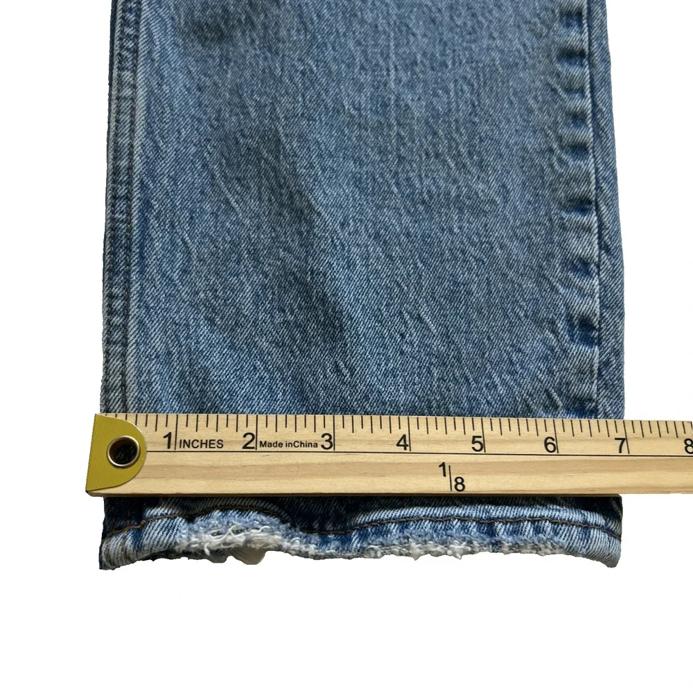 Abercrombie & Fitch The Dad High Rise Jeans Womens 28/6S Distressed Button Fly